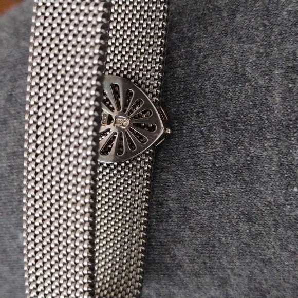 Crystal Heart Silver Bracelet Cuff - Picture 5 of 5